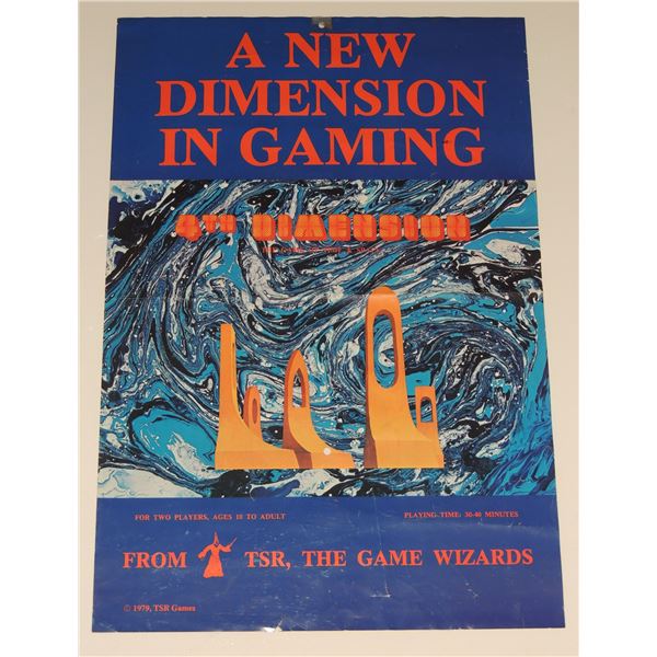 #673 RARE 1979 TSR GAME POSTER 4TH DIMENTION
