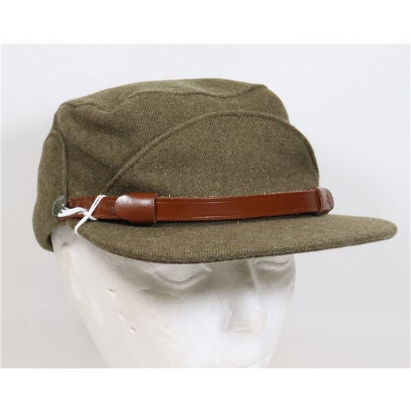 #697 1964 CANADIAN WINTER PEAKED BUFFALO CAP