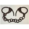 Image 4 : #716 RARE 1880'S TOWERS DOUBLE LOCK LEG IRONS W/