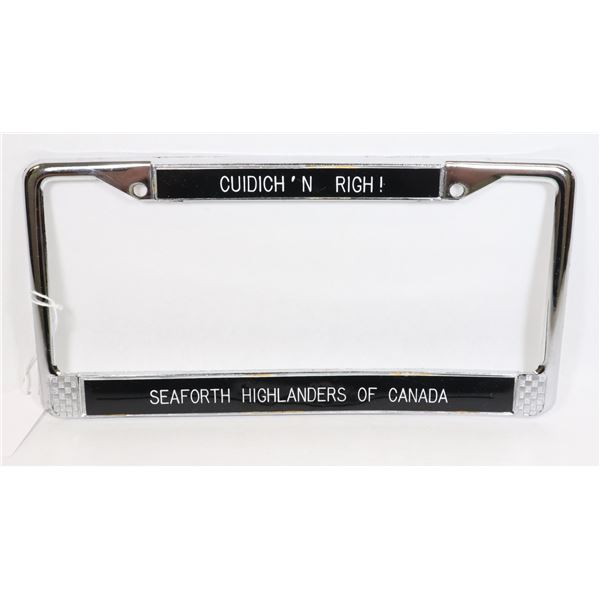 #722 SEAFORTH HIGHLANDERS OF CANADA LICENCE PLATE