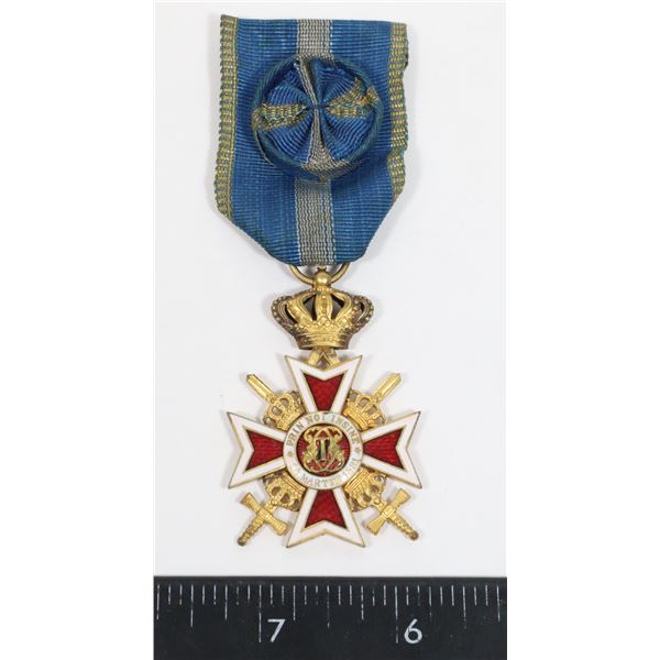 #741 1881 ROMANIAN MILITARY CROSS MEDAL AWARD