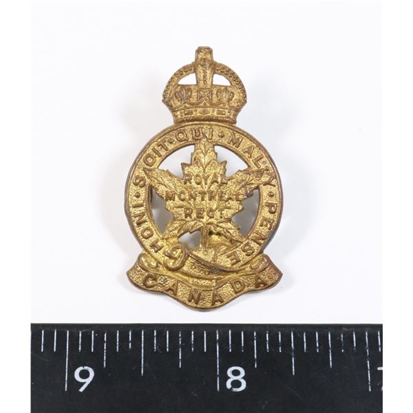 #773 WW2 ROYAL MONTREAL REGIMENT CAP BADGE