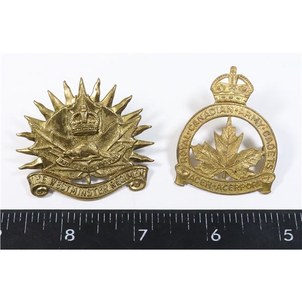 #792 WW2 CANADIAN CAP BADGE WESTMINSTER REG