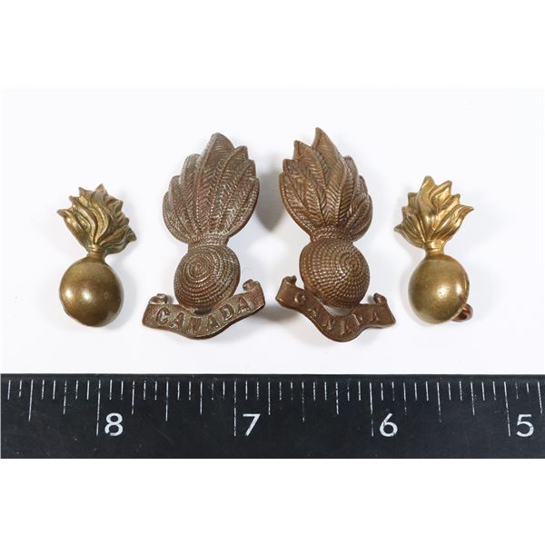 #794 WW2 BRITISH CANADIAN COLLAR BADGE LOT OF 2
