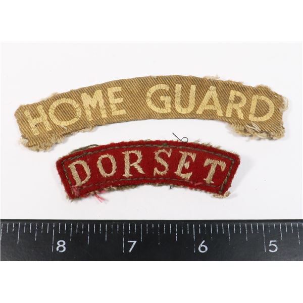 #802 WW2 BRITISH CLOTH TITLES HOME GUARD DORSET