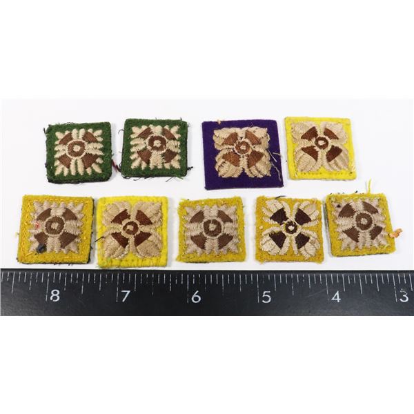 #804 WW2 CANADIAN LOT OF 9 UNIFORM PIPS INSIGNIA