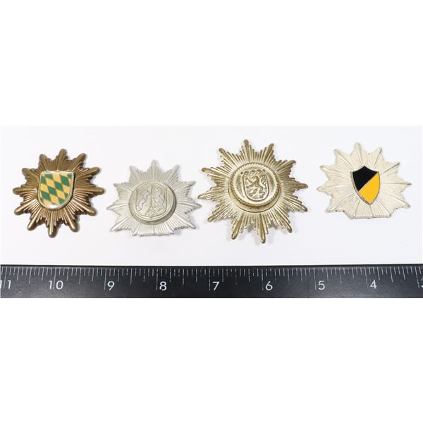 #823 GERMAN POLICE CAP BADGE INSIGNIA LOT OF 4