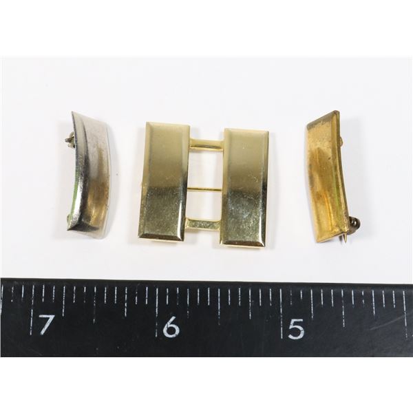 #828 LOT OF 3 UNITED STATES ARMY HAT RANK INSIGNIA