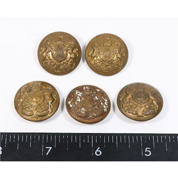 #832 WW1 WW2 LOT OF 5 GENERAL SERVICE BUTTONS