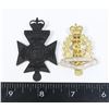 Image 1 : #855 RCAMC AND ROYAL REGINA RIFLES CAP BADGE LOT