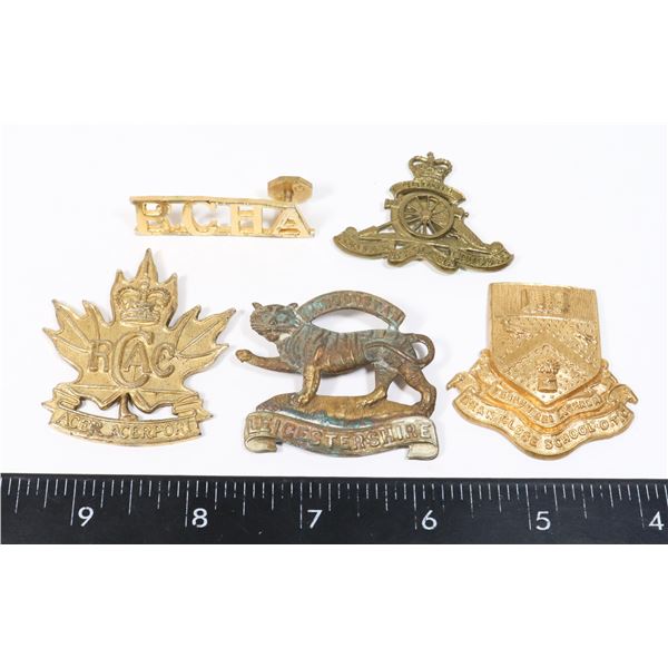#866 MIXED LOT OF WORN CAP BADGES/INSIGNIA FOR