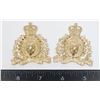 Image 1 : #911 PAIR STAYBRITE RCMP CAP BADGES NO LUGS SCULLY