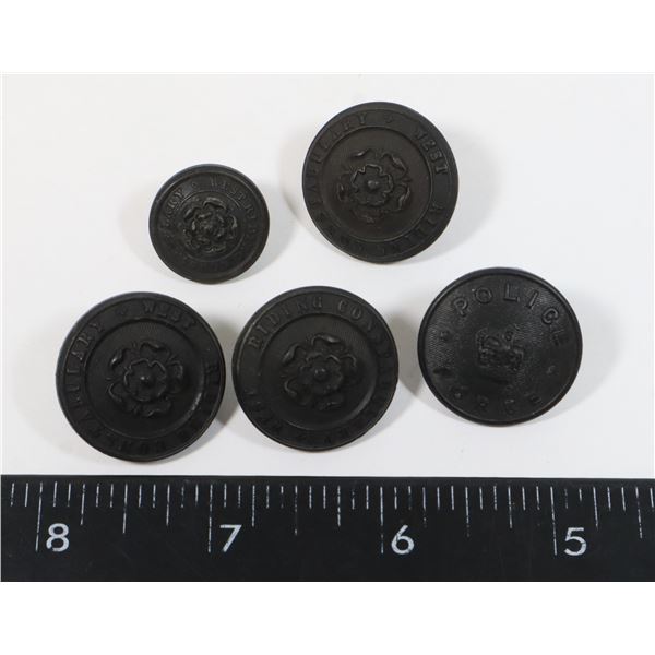 #924 BRITISH WEST RIDING CONSTABULARY BUTTON LOT