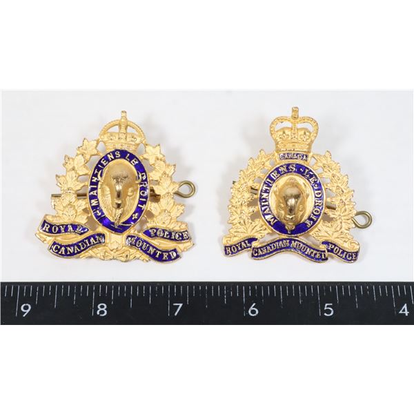 #934 1973 GAUNT MADE SET OF 2 RCMP BADGES GILT