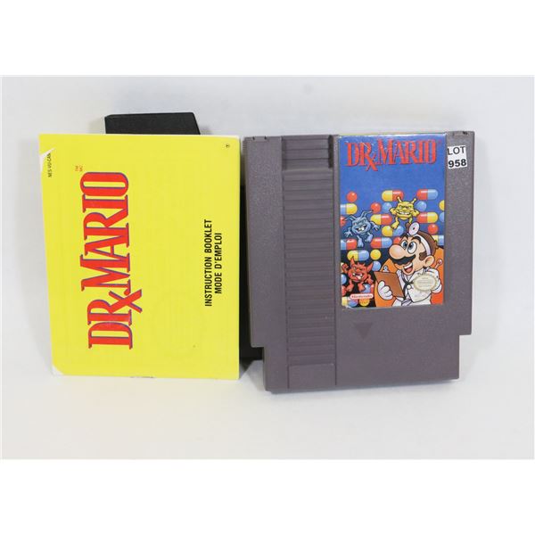 #958 NINTENDO NES GAME DR. MARIO W/ MANUAL