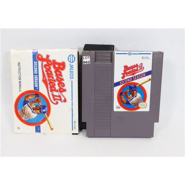 #962 NINTENDO NES GAME BASES LOADED 2 W/ MANUAL