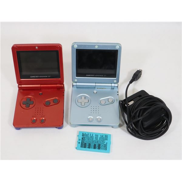 #1050 NINTENDO GBA SP LOT OF 2 SYSTEMS, 1 WORKING