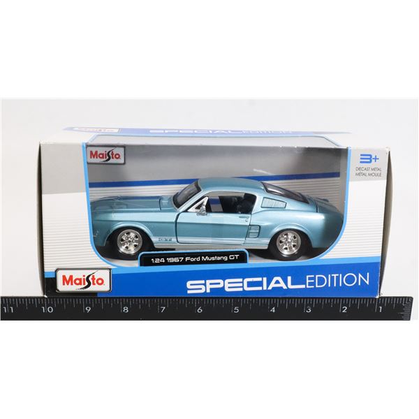 #1123 1:24 DIE-CAST 1967 FORD MUSTANG GT BOXED CAR