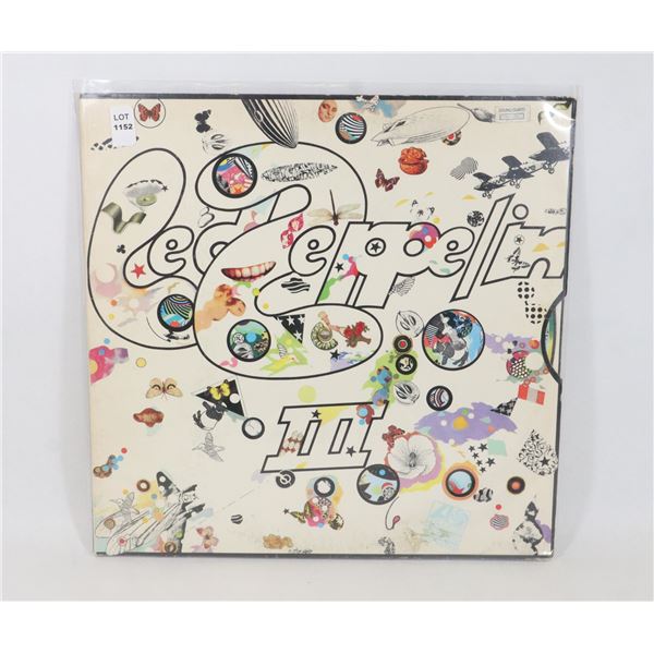 #1152 LED ZEPPELIN III VINYL RECORD 1970 HAS WEAR