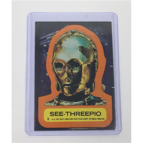 #1188 1977 STAR WARS TOPPS CARD SEE-THREEPIO #5