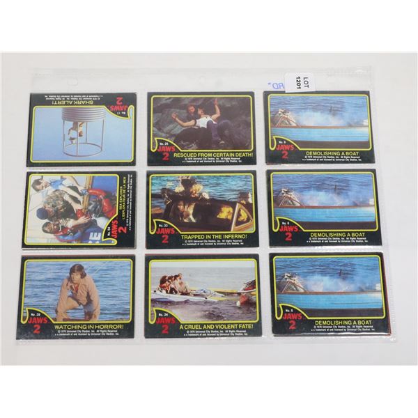 #1201 JAWS 2 LOT OF 18 CARDS IN PAGES 1978
