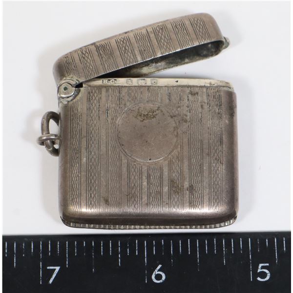#1203 ANTIQUE STERLING SILVER MATCHSTICK CASE