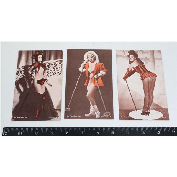 #1215 VINTAGE PIN UP LAW VEGAS SHORGIRLS LOT OF 3