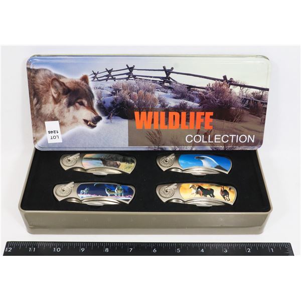 #1246 MODERN WILDLIFE COLLECTION BOXED 4 KNIFE SET