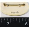 Image 3 : #1261 SCRIMSHAW BROACH W/ MINATURE EASEL SIGNED