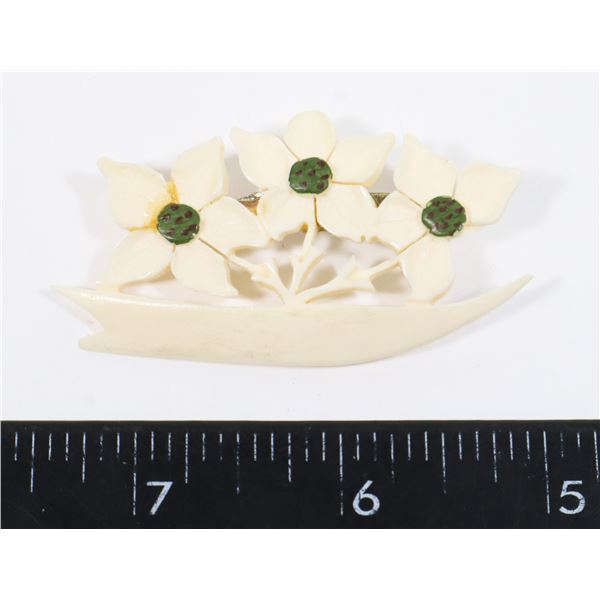 #1272 VINTAGE COSTUME JEWELRY PIN BROACH FLORAL