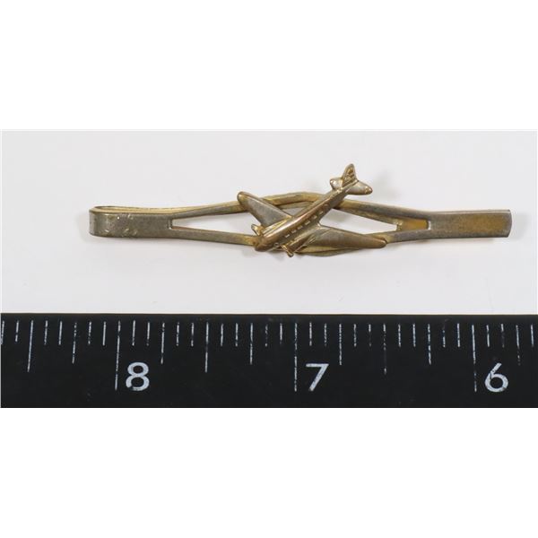 #1286 VINTAGE TIE CLIP 1950'S AIRLINE PLANE