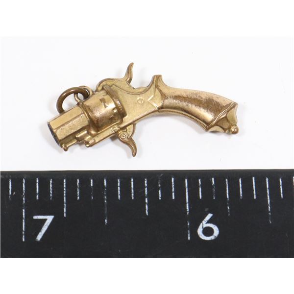 #1301 RARE REVOLVER PISTOL GUN PENDANT 1800'S