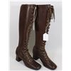 Image 1 : #1377 VINTAGE WOMANS LEATHER HIGH HEEL BOOTS