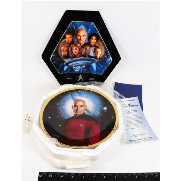 #1406 2 STAR TREK TNG PORCELAIN PLATES W/ COA