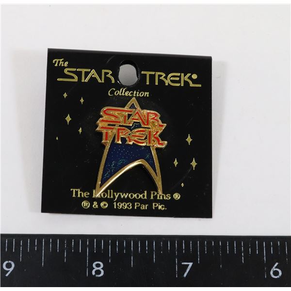 #1417 1993 STAR TREK PIN ON PACKAGING HOLLYWOOD