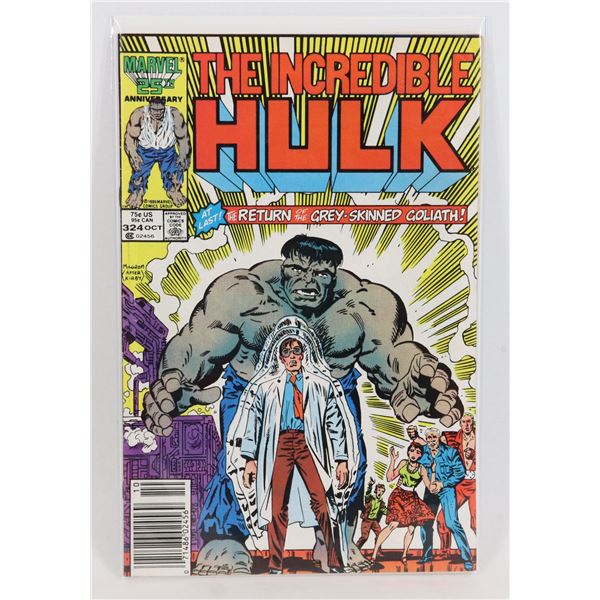 #1509 MARVEL COMICS INCREDIBLE HULK #324 OCT 1986