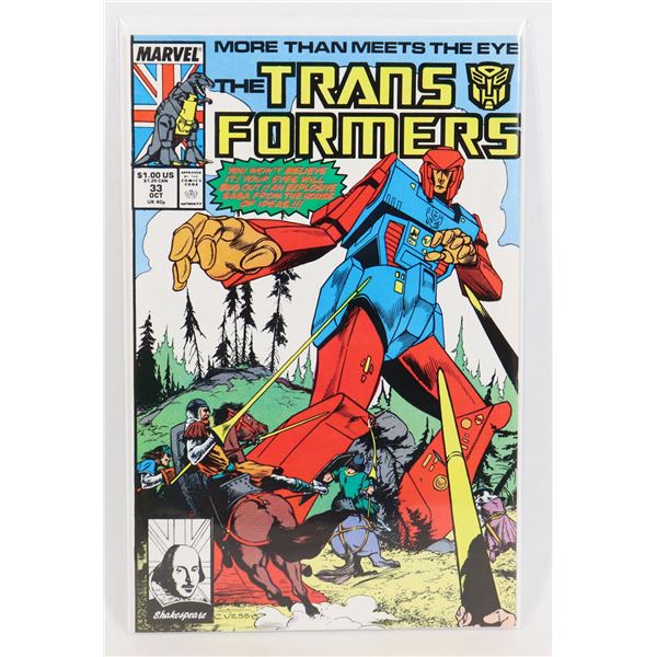 #1517 MARVEL COMICS TRANSFORMERS #33 OCT 1987