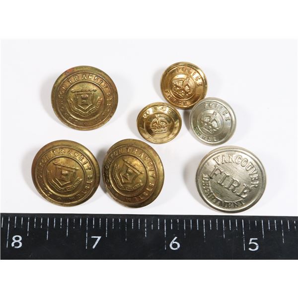 VINTAGE VANCOUVER FIRE DEPARTMENT BUTTON