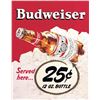 Image 1 : Budweiser 12.5in x 16in Tin Sign