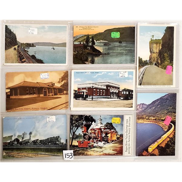 Oregon  Trains & Railroad & Related Postcards Approx. 90
