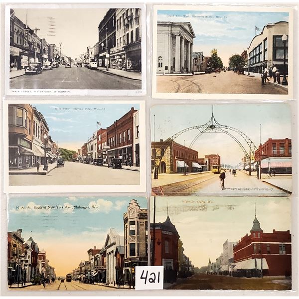 Wisconsin Main Street & Street Scene Postcards 39