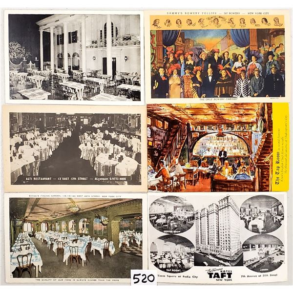 Group of 27 New York City Restaurant Postcards