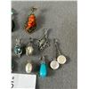 Image 2 : Lot Of Vintage Pendants w/Gem Stones, Some Are Sterling Silver