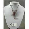 Image 1 : Huge Vintage Rhinestone Lobster Pendant w/ Chain Necklace