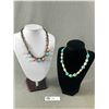 Image 1 : 2 Vintage Gem Stones Necklaces