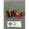 Image 2 : 3 Vintage Butterfly Brooches