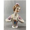 Image 2 : Nice Lot Of 3 Vintage German Ceramic Pin Cushion Dolls (Upper body only). Approx. 4" - 5" H