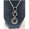 Image 2 : Beautiful Signed Izuiz Sterling Silver 16"L Necklace w/ 2.5" Pendant