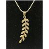 Image 2 : Lovely Italian Sterling Chain 15"L Necklace w/ Sterling 2" Leaf Pendant