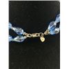 Image 2 : Gorgeous Double Strand Blue Crystal 18" L Necklace w/ Sterling Clasp